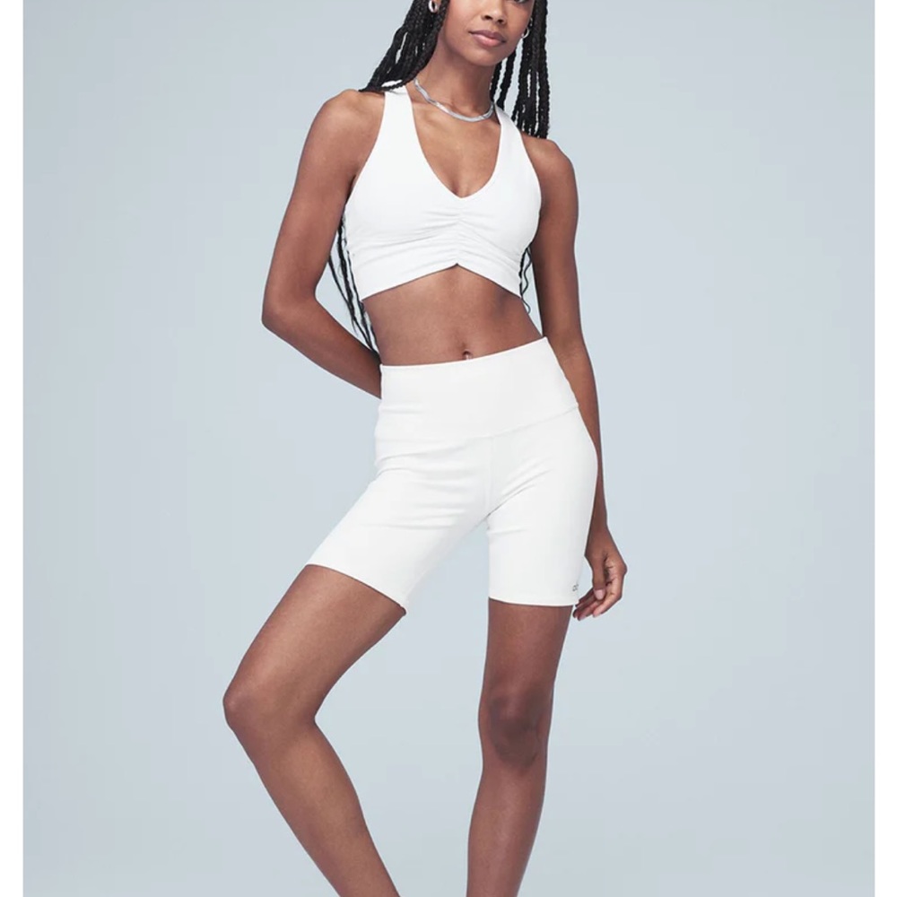 Alo White Bike Shorts